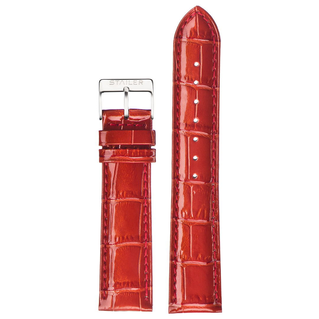 Картинка Stailer 4126 Original - ремешок для часов красный, кожа, крокодил, Германия