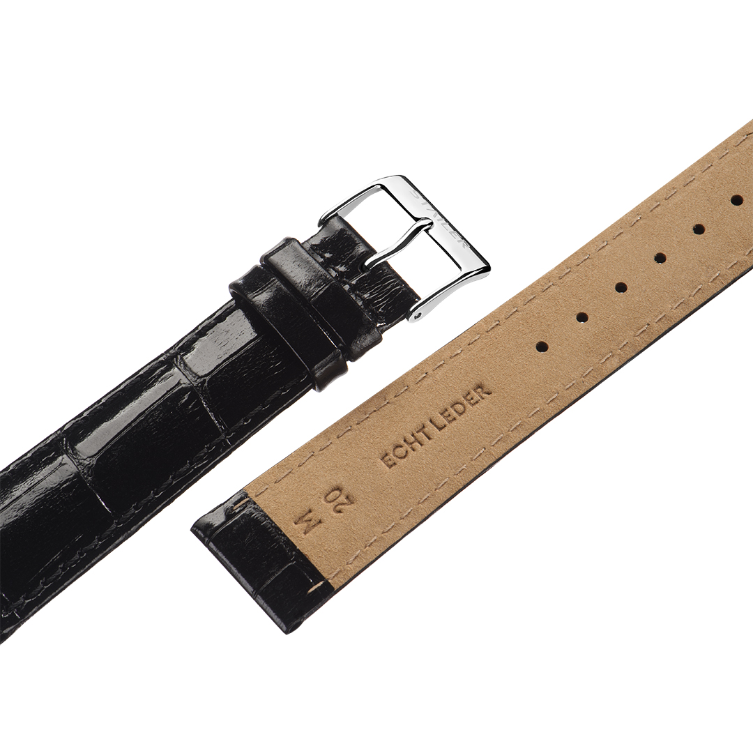 Картинка Stailer 1171 Original - ремешок для часов чёрный, кожа, аллигатор, Германия