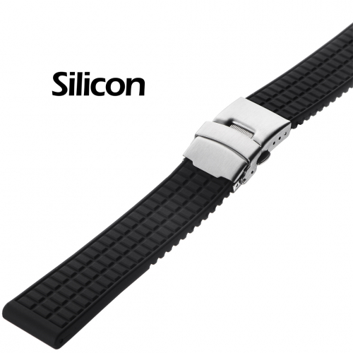 Картинка BC515 - ремешок для часов чёрный, силикон, Китай