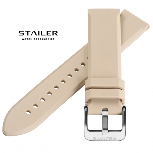 Stailer Caoutchouc CS489 Caoutchouc - ремешок для часов бежевый, каучук, гладкий, Германия - мастерская «Часовая Скорая Помощь». Картинка Stailer Caoutchouc CS489 Caoutchouc - ремешок для часов бежевый, каучук, гладкий, Германия