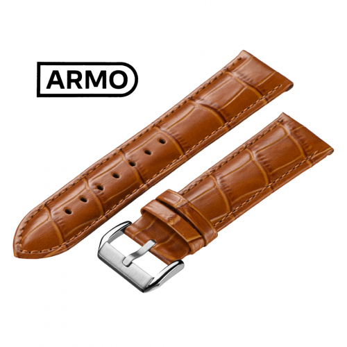ARMO 1905 - ремешок для часов светло-коричневый, кожа, аллигатор - мастерская «Часовая Скорая Помощь». Картинка ARMO 1905 - ремешок для часов светло-коричневый, кожа, аллигатор
