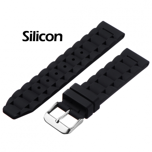 Картинка BC107 - ремешок для часов чёрный, силикон, Китай