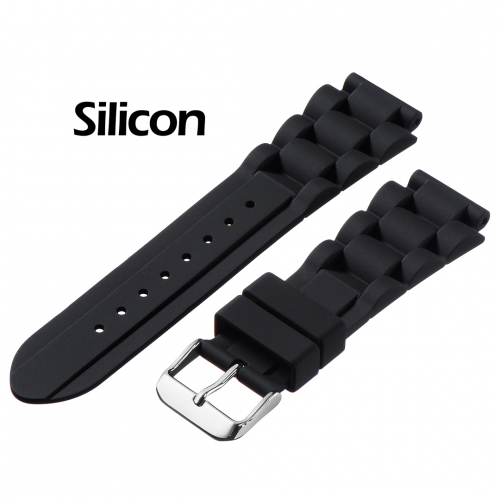 Картинка BC111 - ремешок для часов чёрный, силикон, Китай