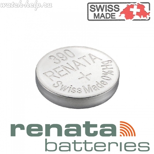 Картинка Renata 390 - батарейка, 3.1 мм x 11.6 мм 1.55 v 60 mah, Швейцария