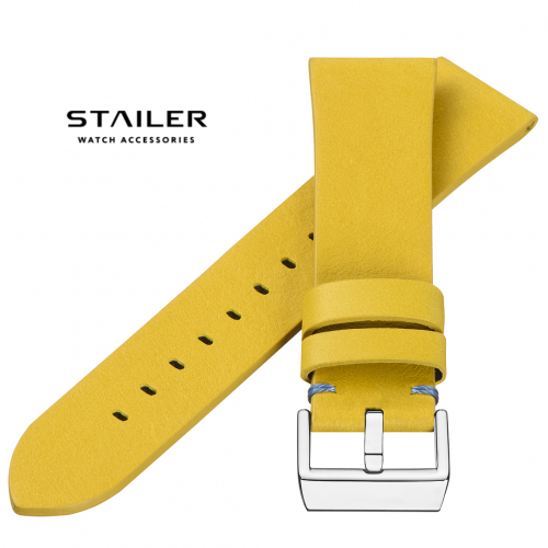 Stailer Premium 5969 Select - ремешок для часов жёлтый, премиальная кожа full grain растительного дубления, гладкий, Германия - мастерская «Часовая Скорая Помощь». Картинка Stailer Premium 5969 Select - ремешок для часов жёлтый, премиальная кожа full grain растительного дубления, гладкий, Германия