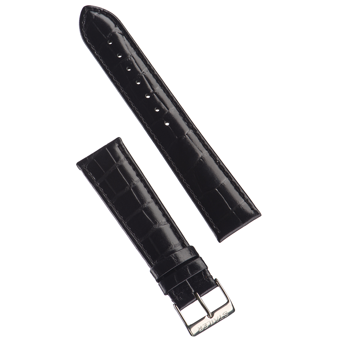 Картинка Stailer 2121 Original - ремешок для часов чёрный, кожа, аллигатор, Германия