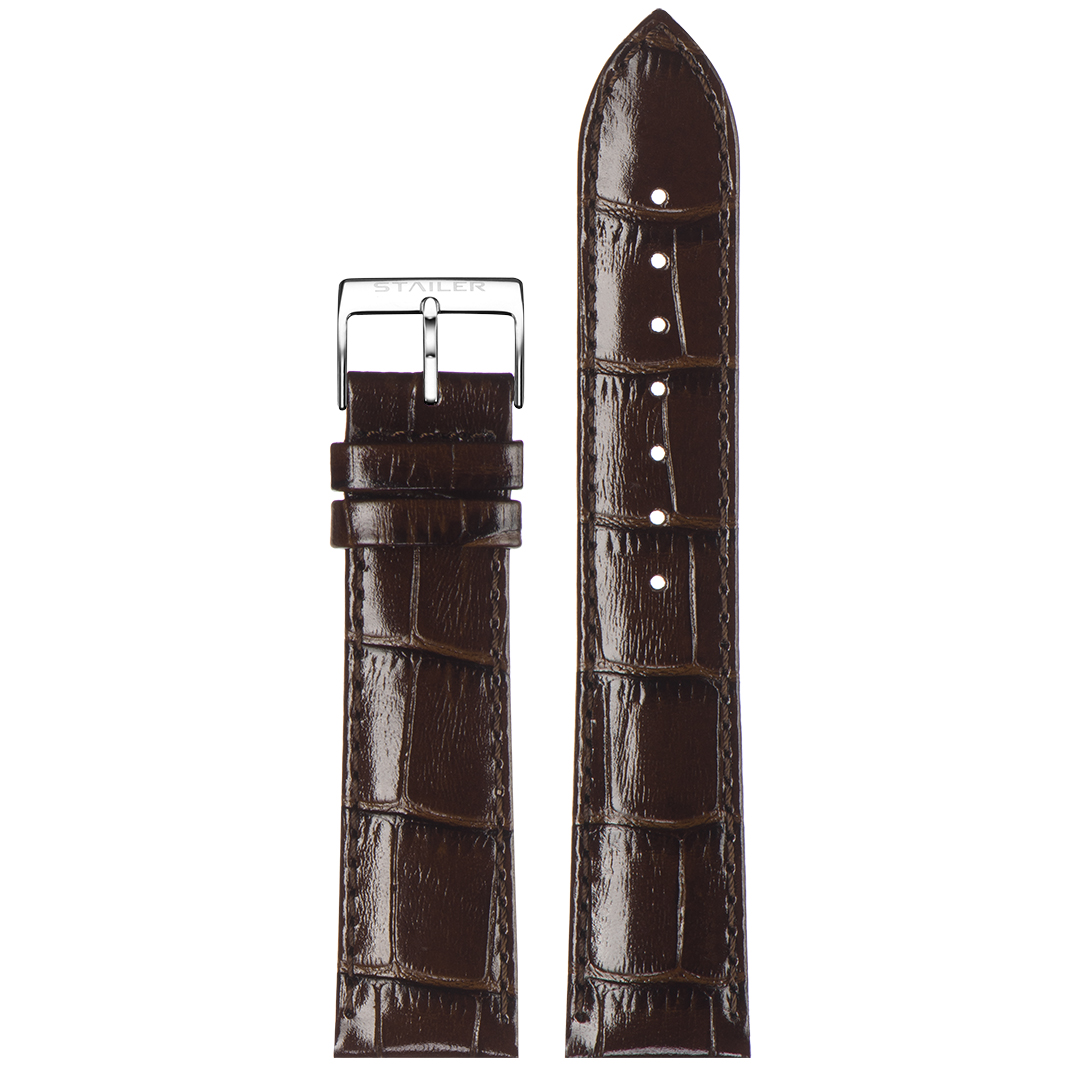 Картинка Stailer 1172 Original - ремешок для часов коричневый, кожа, аллигатор, Германия