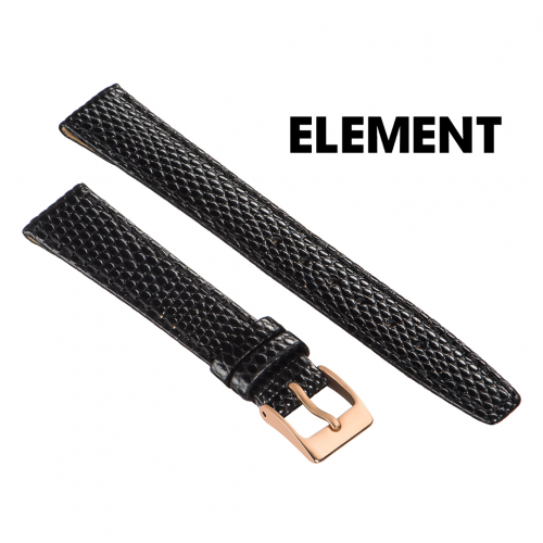ELEMENT 721 Click - ремешок для часов чёрный, кожа, ящерица, Германия - мастерская «Часовая Скорая Помощь». Картинка ELEMENT 721 Click - ремешок для часов чёрный, кожа, ящерица, Германия