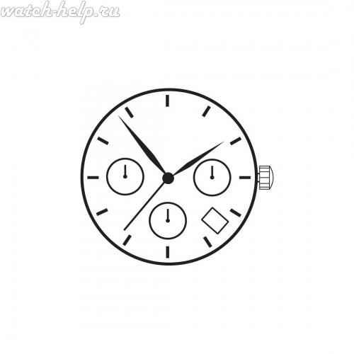 Картинка TMI VD53 Basic chronograph movement (vd5) - механизм для часов кварцевый 12 ¾, Япония
