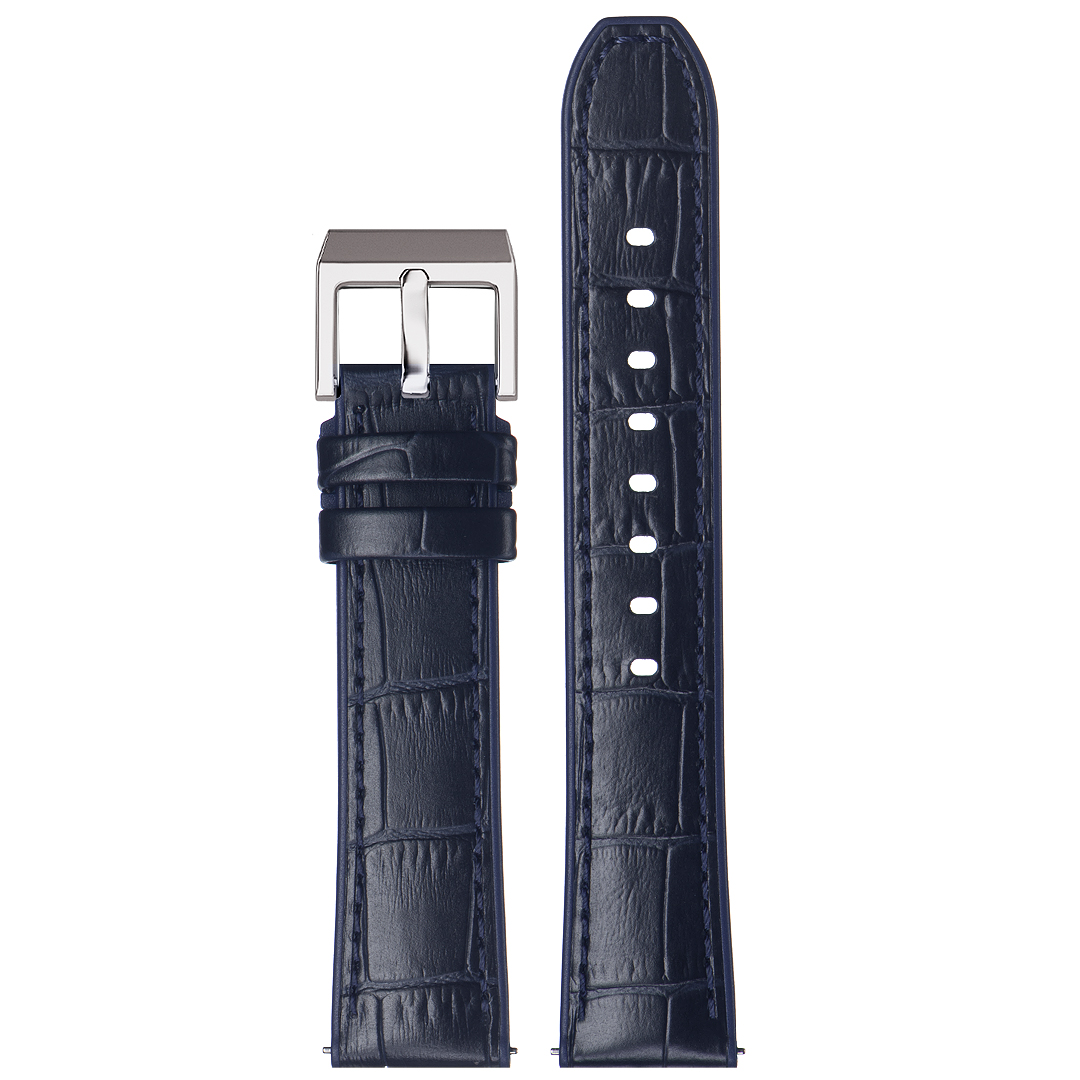 Картинка Stailer Premium 6197 Max endurance classic - ремешок для часов синий, итальянская кожа растительного дубления, аллигатор, Германия