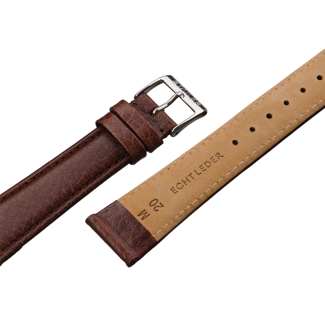 Stailer 5292 Original - ремешок для часов коричневый, кожа, буйвол, Германия - мастерская «Часовая Скорая Помощь». Картинка Stailer 5292 Original - ремешок для часов коричневый, кожа, буйвол, Германия