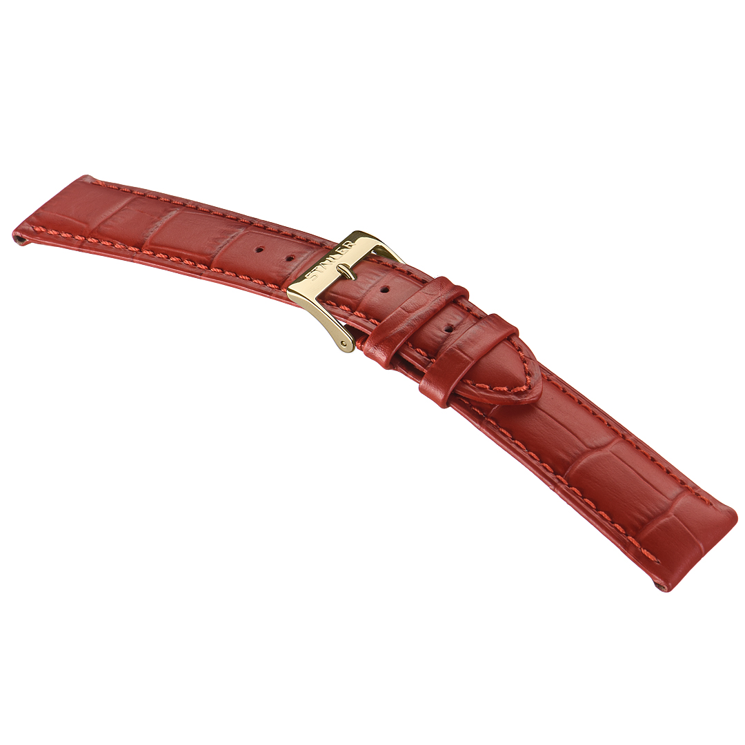 Картинка Stailer 1586 Original - ремешок для часов красный, кожа, аллигатор, Германия