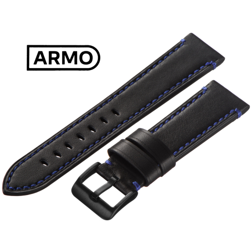 ARMO 4771 - ремешок для часов чёрный, кожа, гладкий - мастерская «Часовая Скорая Помощь». Картинка ARMO 4771 - ремешок для часов чёрный, кожа, гладкий