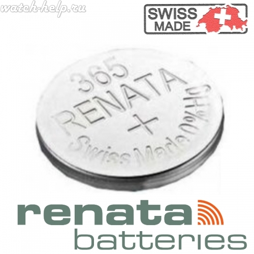 Картинка Renata 365 - батарейка, 1.6 мм x 11.6 мм 1.55 v 47 mah, Швейцария