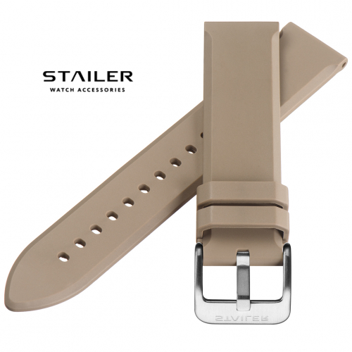 Stailer Caoutchouc CS48G Caoutchouc - ремешок для часов серый, каучук, гладкий, Германия - мастерская «Часовая Скорая Помощь». Картинка Stailer Caoutchouc CS48G Caoutchouc - ремешок для часов серый, каучук, гладкий, Германия