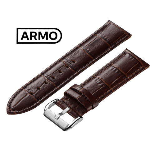 ARMO 2902 - ремешок для часов коричневый, кожа, аллигатор - мастерская «Часовая Скорая Помощь». Картинка ARMO 2902 - ремешок для часов коричневый, кожа, аллигатор