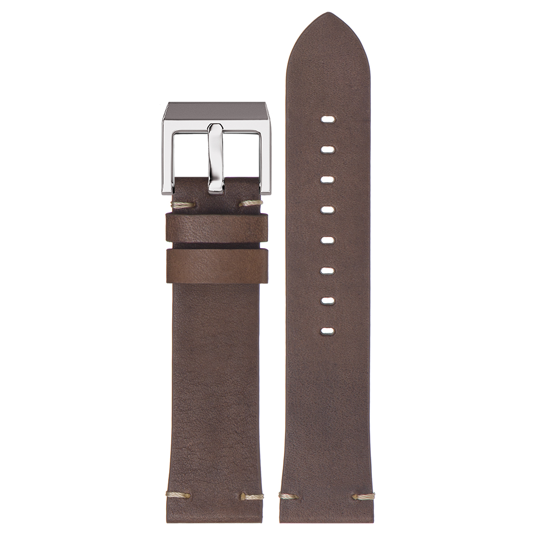 Картинка Stailer Premium 5974 Select - ремешок для часов тёмно-серый, премиальная кожа full grain растительного дубления, гладкий, Германия