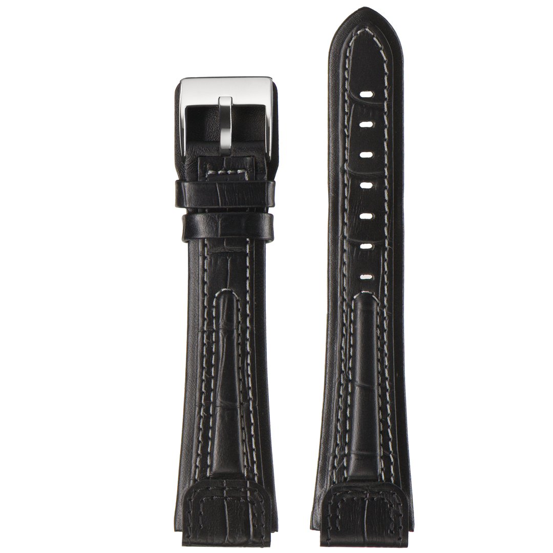 Картинка Stailer Premium 5011 Navigator - ремешок для часов чёрный, итальянская кожа растительного дубления, аллигатор, Германия