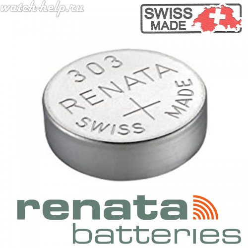Картинка Renata 303 - батарейка, 5.4 мм x 11.6 мм 1.55 v 175 mah, Швейцария