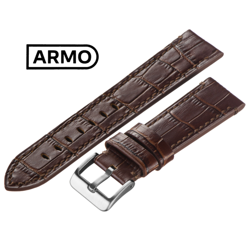 ARMO 4902 - ремешок для часов коричневый, кожа, аллигатор - мастерская «Часовая Скорая Помощь». Картинка ARMO 4902 - ремешок для часов коричневый, кожа, аллигатор