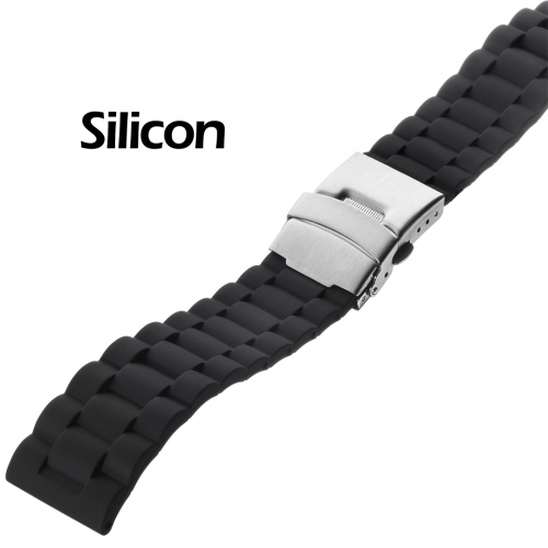 Картинка BC510 - ремешок для часов чёрный, силикон, Китай