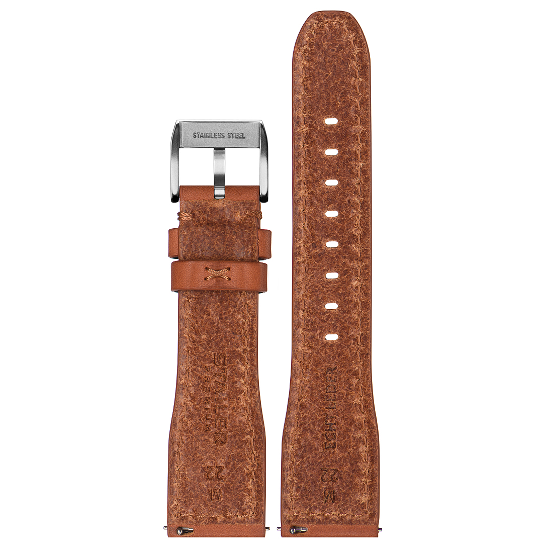 Картинка Stailer Premium 6445 Aviator new - ремешок для часов светло-коричневый, премиальная кожа full grain растительного дубления, гладкий, Германия
