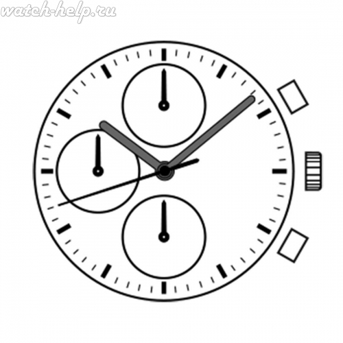 Картинка TMI VD55 Basic chronograph movement (vd5) - механизм для часов кварцевый 12 ¾, Япония