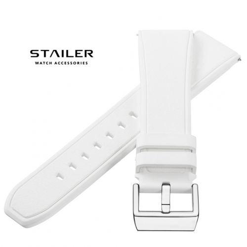 Картинка Stailer Caoutchouc Premium FKM CS700 Caoutchouc premium fkm - ремешок для часов белый, каучук fkm, гладкий, Германия