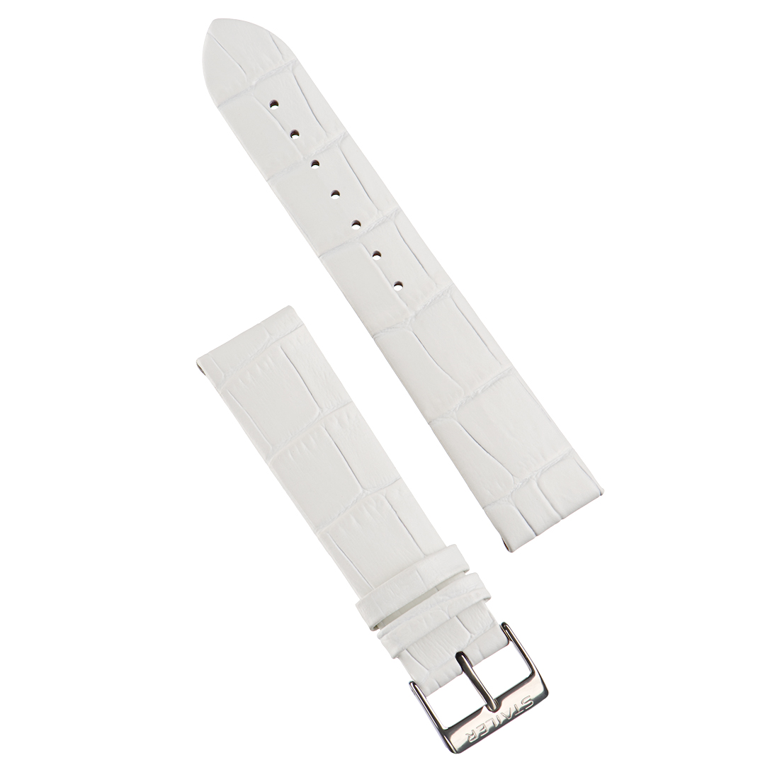 Картинка Stailer 1870 Original - ремешок для часов белый, кожа, аллигатор, Германия
