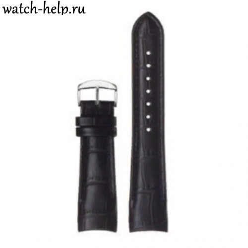 Tissot Black - ремешок для часов чёрный, натуральная кожа телёнка, аллигатор, Германия - мастерская «Часовая Скорая Помощь». Картинка Tissot Black - ремешок для часов чёрный, натуральная кожа телёнка, аллигатор, Германия