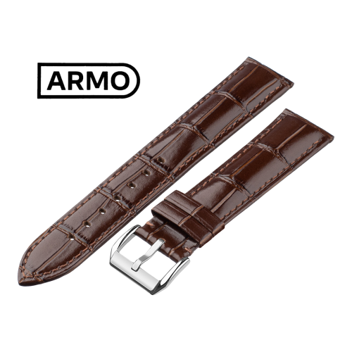 ARMO 4902 - ремешок для часов коричневый, кожа, аллигатор - мастерская «Часовая Скорая Помощь». Картинка ARMO 4902 - ремешок для часов коричневый, кожа, аллигатор