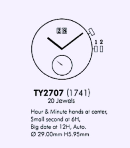 Купить. Заменить. Отремонтировать Механизм SEAGULL - ST1741 / TY2707 - в мастерской «Часовая Скорая Помощь»