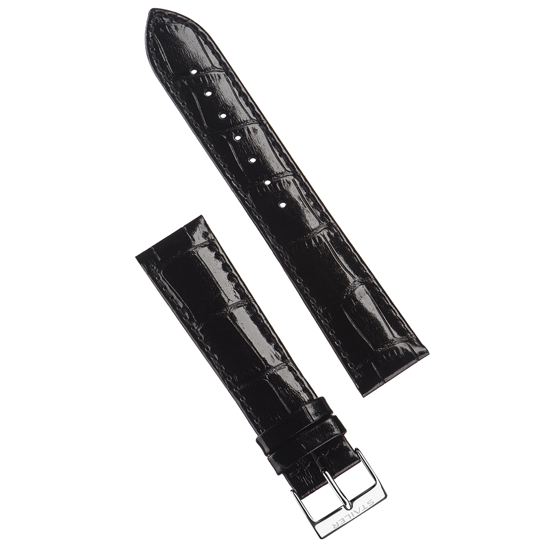 Картинка Stailer 1171 Original - ремешок для часов чёрный, кожа, аллигатор, Германия