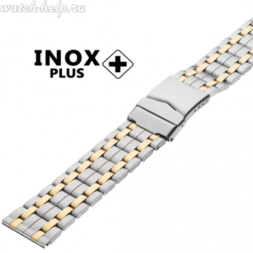 Картинка INOX PLUS N-410 Bicolor - браслет для часов комбинированный, сталь, Китай
