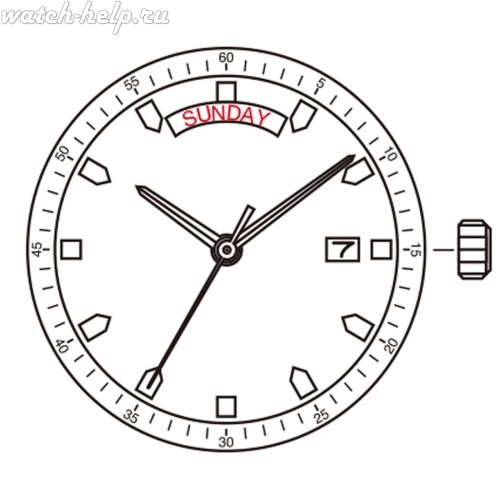Картинка MIYOTA 2350 Standard - механизм для часов кварцевый 11 ½, Япония