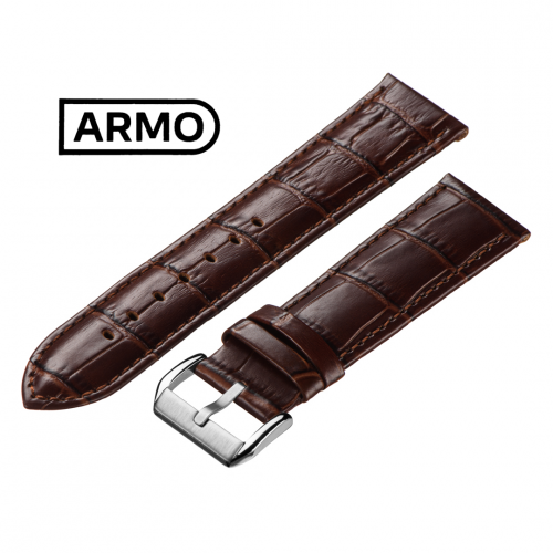 ARMO 1902 - ремешок для часов коричневый, кожа, аллигатор - мастерская «Часовая Скорая Помощь». Картинка ARMO 1902 - ремешок для часов коричневый, кожа, аллигатор