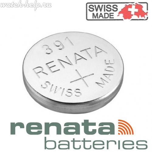 Картинка Renata 391 - батарейка, 2.1 мм x 11.6 мм 1.55 v 50 mah, Швейцария