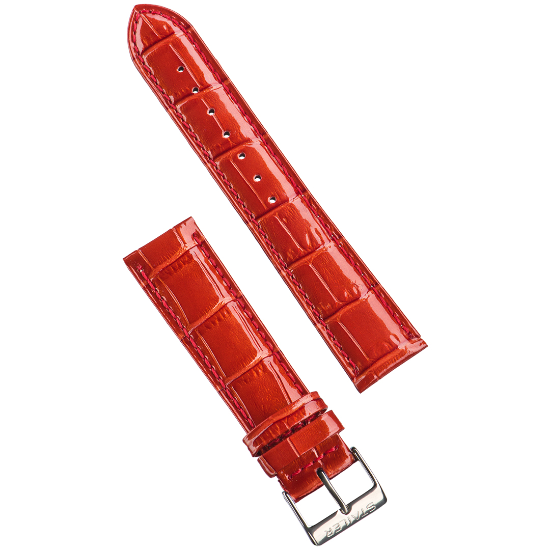 Картинка Stailer 4126 Original - ремешок для часов красный, кожа, крокодил, Германия