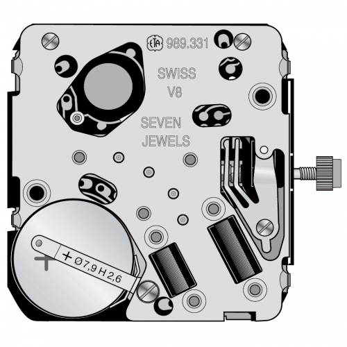 Картинка ETA 989.331 - механизм для часов кварцевый 8 ¼, Швейцария