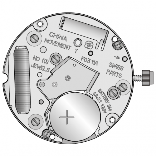 Картинка ETA F03.11A - механизм для часов кварцевый 7 ¾, Швейцария