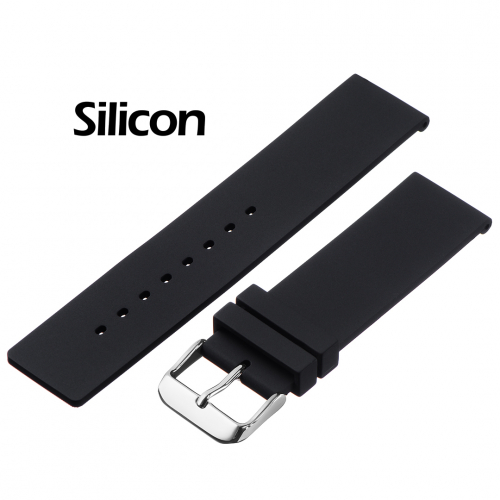 Картинка BC101 - ремешок для часов чёрный, силикон, Китай