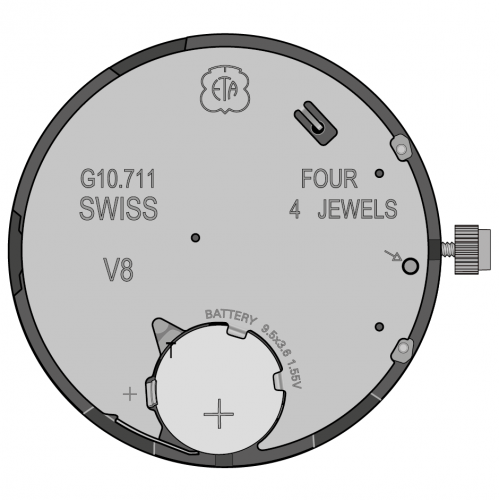 Картинка ETA G10.711 Quartz fashionline - механизм для часов кварцевый 13 ¼, Швейцария
