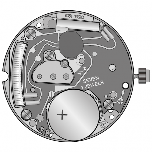 Картинка ETA 956.122 - механизм для часов кварцевый 7 ¾, Швейцария