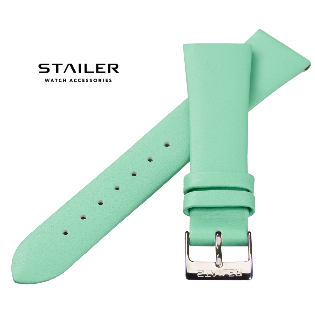 Stailer 5998 Original - ремешок для часов зелёный, кожа, гладкий, Германия - мастерская «Часовая Скорая Помощь». Картинка Stailer 5998 Original - ремешок для часов зелёный, кожа, гладкий, Германия
