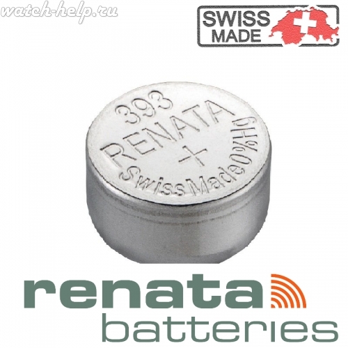 Картинка Renata 393 - батарейка, 5.4 мм x 7.9 мм 1.55 v 80 mah, Швейцария