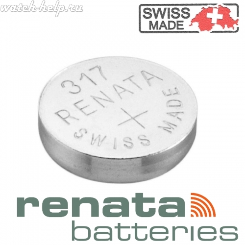 Картинка Renata 317 - батарейка, 1.6 мм x 5.8 мм 1.55 v 10.5 mah, Швейцария
