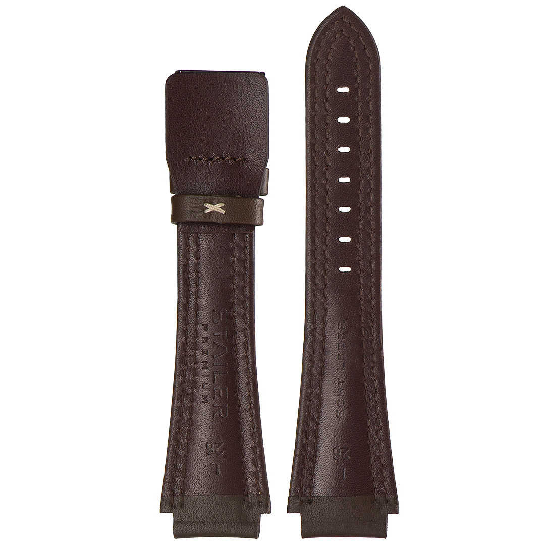 Картинка Stailer Premium 5082 Navigator - ремешок для часов коричневый, итальянская кожа nappa, гладкий, Германия