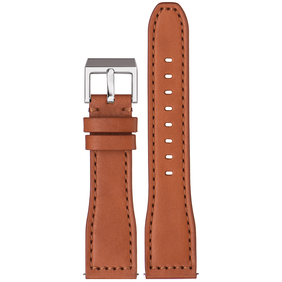 Картинка Stailer Premium 6445 Aviator new - ремешок для часов светло-коричневый, премиальная кожа full grain растительного дубления, гладкий, Германия