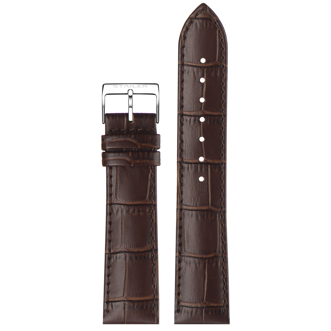 Картинка Stailer 1162 Original - ремешок для часов коричневый, кожа, аллигатор, Германия