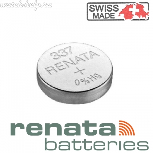 Картинка Renata 337 - батарейка, 1.6 мм x 4.8 мм 1.55 v 8 mah, Швейцария